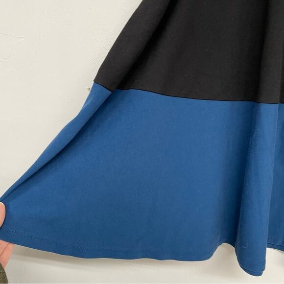 Eloquii Black & Blue Colorblock A Line Skirt Womens 22 Preppy Casual Modest - Picture 3 of 7